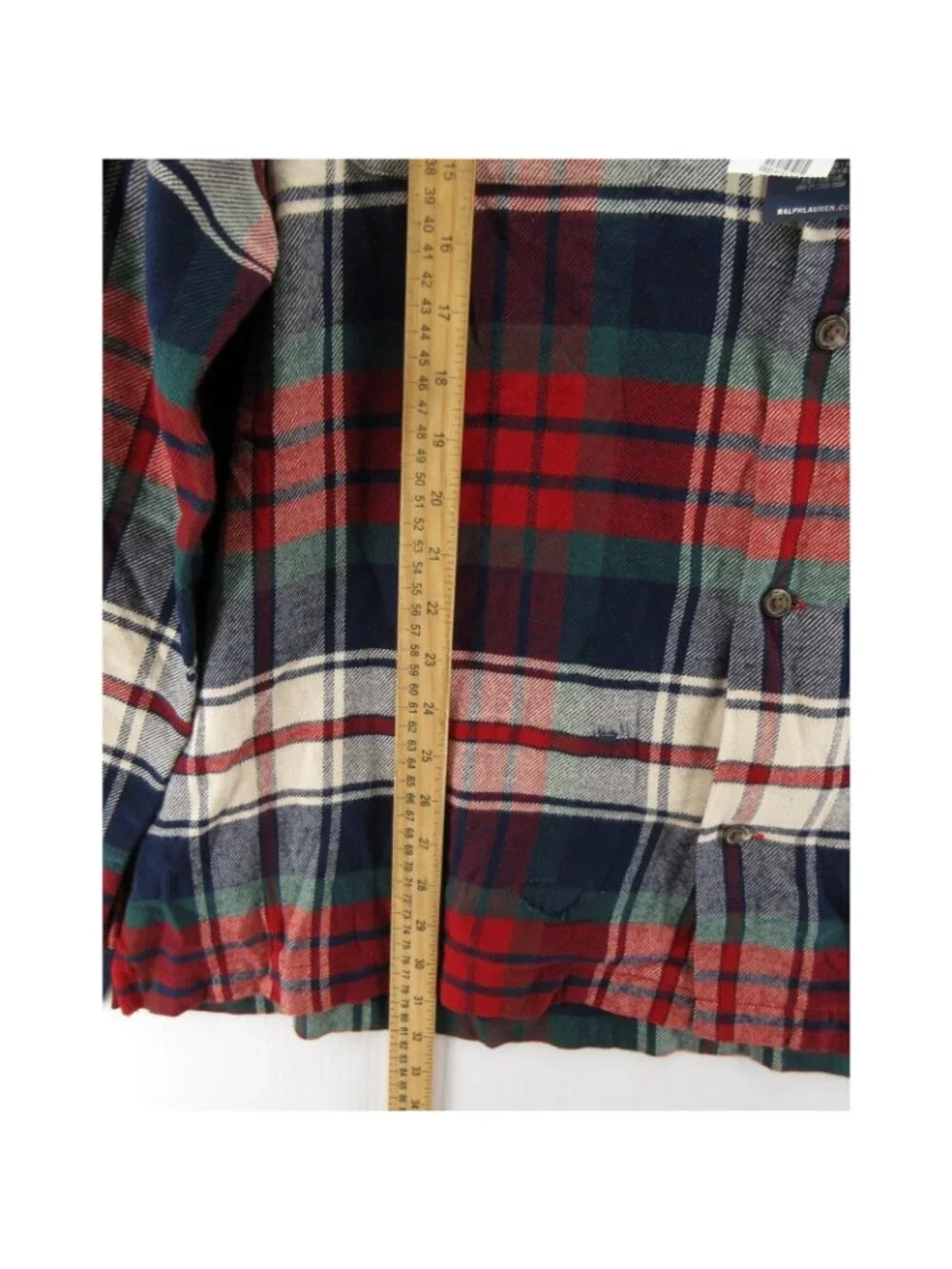 Polo Ralph Lauren Shirt XXL Flannel Loop Collar Plaid Classic Heritage